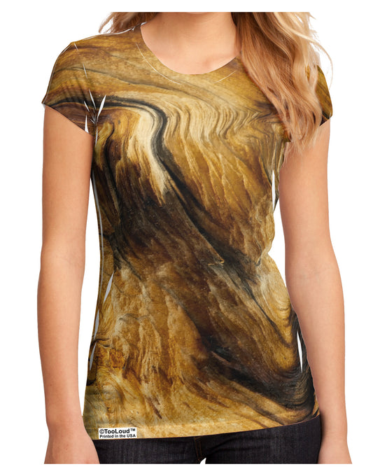 TooLoud Wood Texture AOP Juniors Sub Tee Dual Sided All Over Print-TooLoud-White-Small-Davson Sales