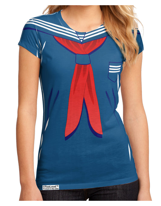 School Uniform Costume - Blue Juniors Sub Tee Dual Sided All Over Print-TooLoud-White-Small-Davson Sales