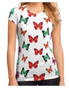 Pretty Butterflies AOP Juniors Petite Sub Tee Dual Sided All Over Print