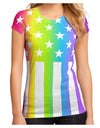 American Pride - Rainbow Stars and Stripes Juniors Sub Tee Dual Sided All Over Print-TooLoud-White-Small-Davson Sales