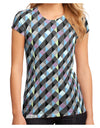 Plaid Pattern AOP Juniors Petite Sub Tee Dual Sided All Over Print-TooLoud-White-Small-Davson Sales