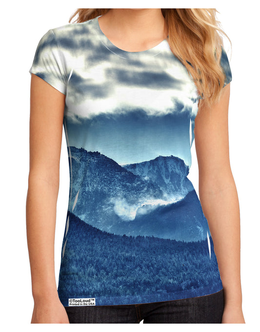 Mountain Landsscape All-Over Juniors Sub Tee Dual Sided All Over Print-TooLoud-White-Small-Davson Sales
