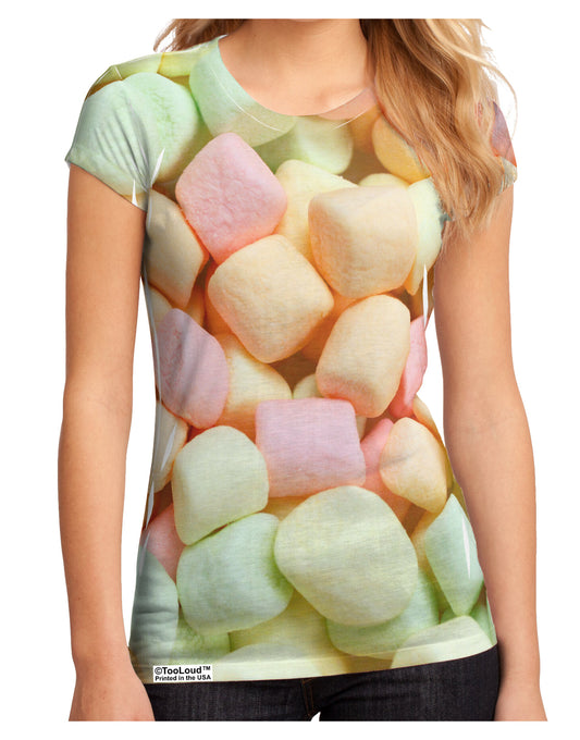 Marshmallows All Over Juniors Sub Tee Dual Sided All Over Print-TooLoud-White-Small-Davson Sales