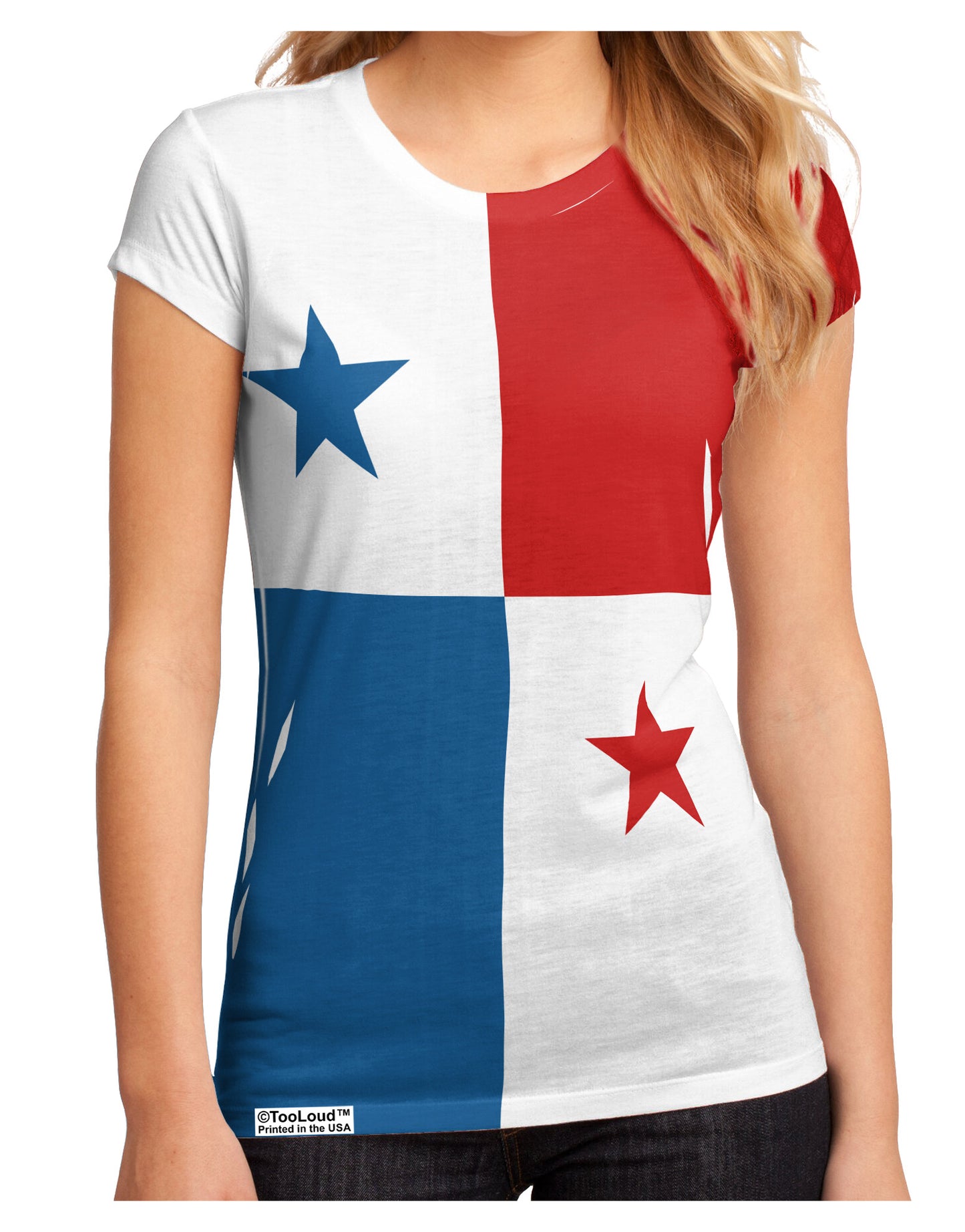 Panama Flag AOP Juniors Petite Sub Tee Dual Sided All Over Print-TooLoud-White-Small-Davson Sales