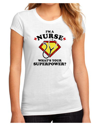 Nurse - Superpower Juniors Petite Sublimate Tee-TooLoud-White-Small-Davson Sales