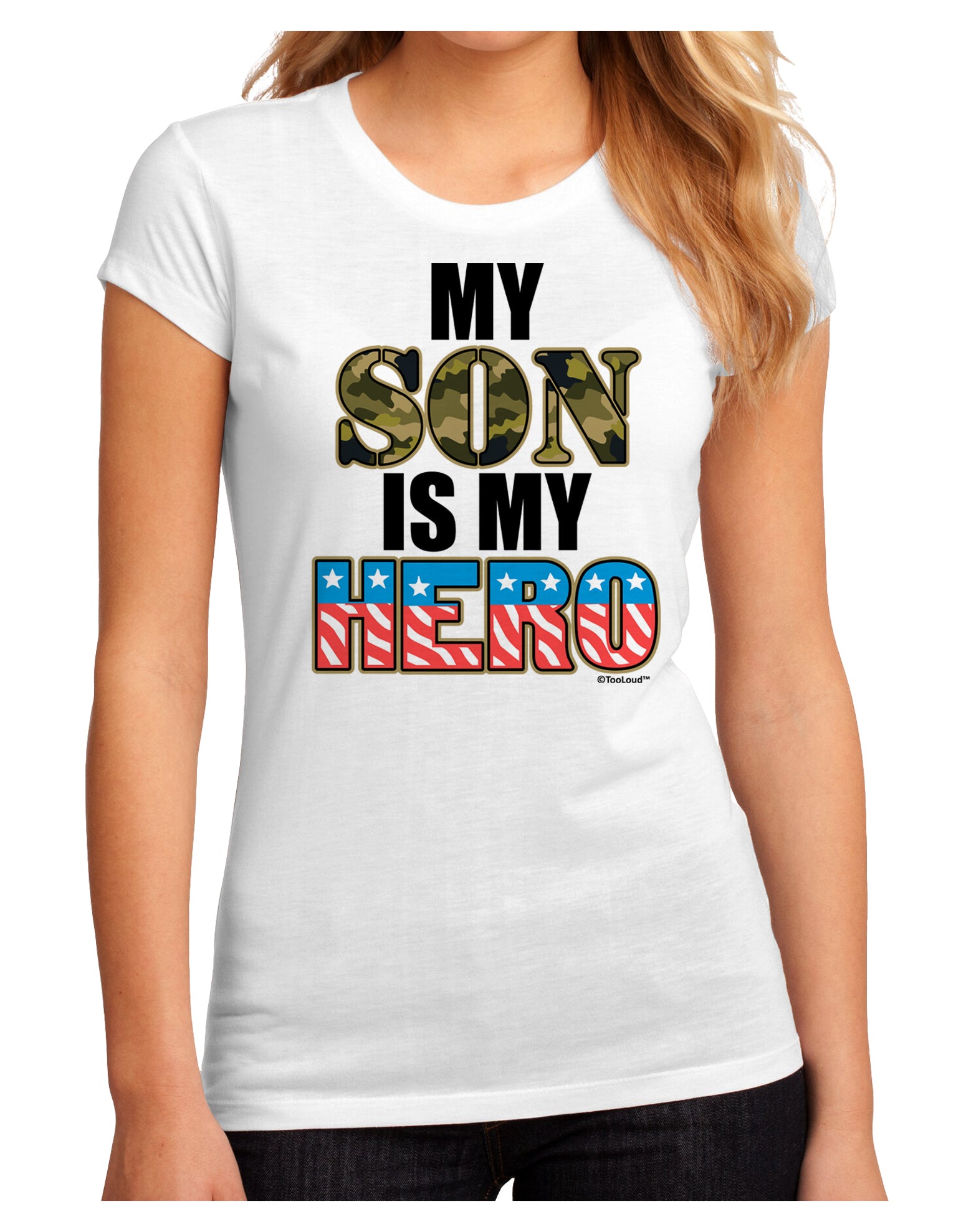 My Son is My Hero - Armed Forces Juniors Sublimate Tee by TooLoud-Womens T-Shirt-TooLoud-White-Small-Davson Sales