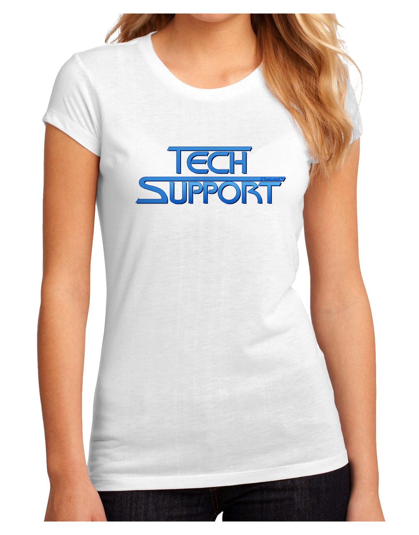 Tech Support Logo Juniors Petite Sublimate Tee-TooLoud-White-Small-Davson Sales