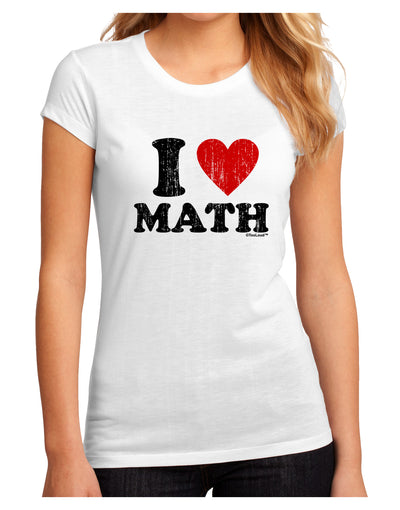 I Heart Math Distressed Juniors Sublimate Tee by TooLoud-Womens T-Shirt-TooLoud-White-Small-Davson Sales