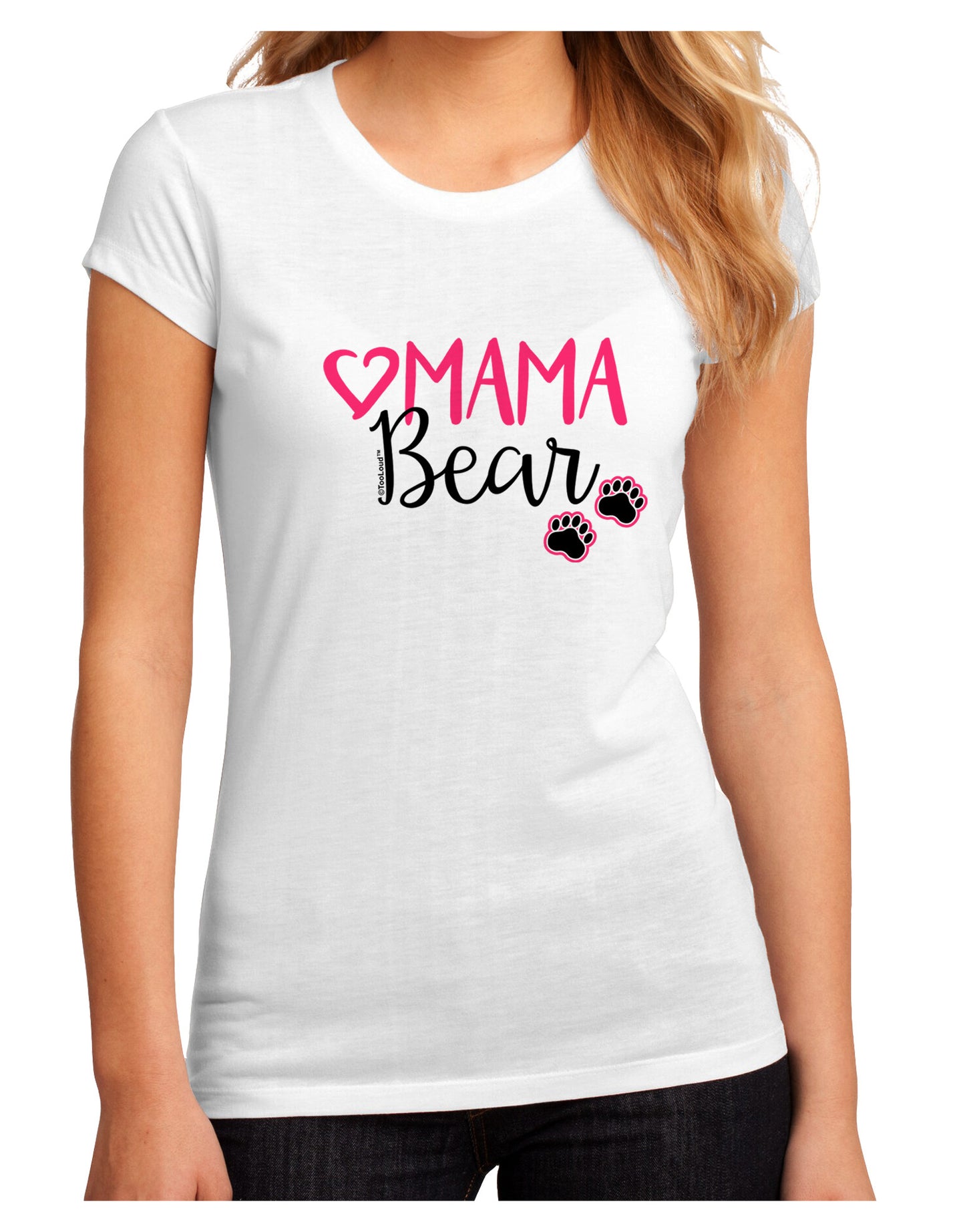 Mama Bear Paws Juniors Petite Sublimate Tee-Womens T-Shirt-TooLoud-White-Small-Davson Sales