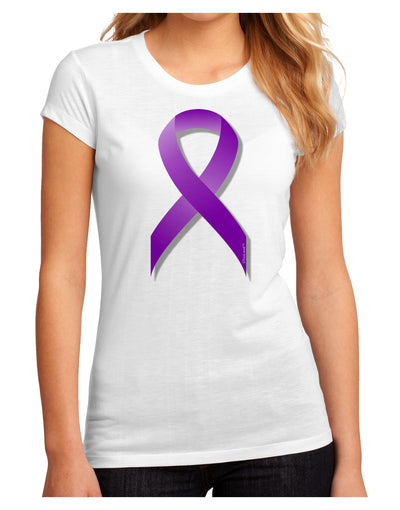 Epilepsy Awareness Ribbon - Purple Juniors Sublimate Tee-TooLoud-White-Small-Davson Sales