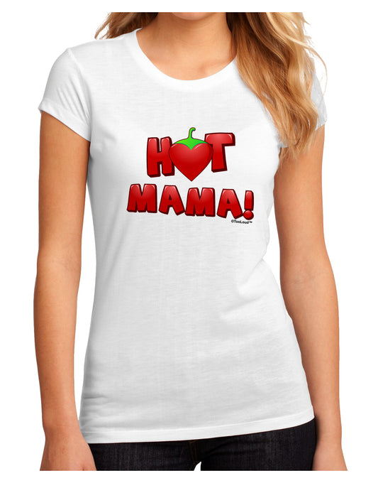 Hot Mama Chili Heart Juniors Petite Sublimate Tee-TooLoud-White-Small-Davson Sales