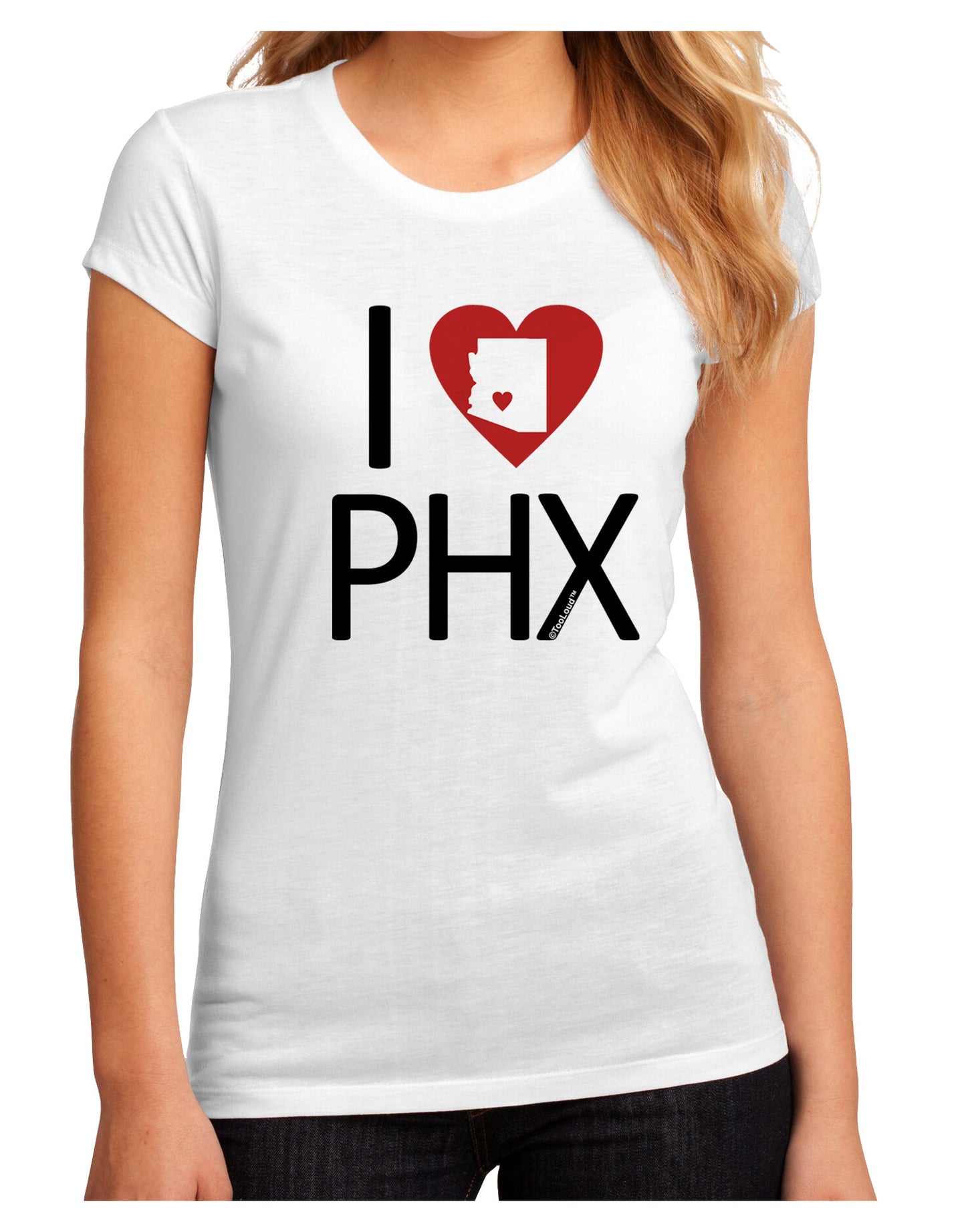 I Heart Phoenix Juniors Petite Sublimate Tee-Womens T-Shirt-TooLoud-White-Small-Davson Sales