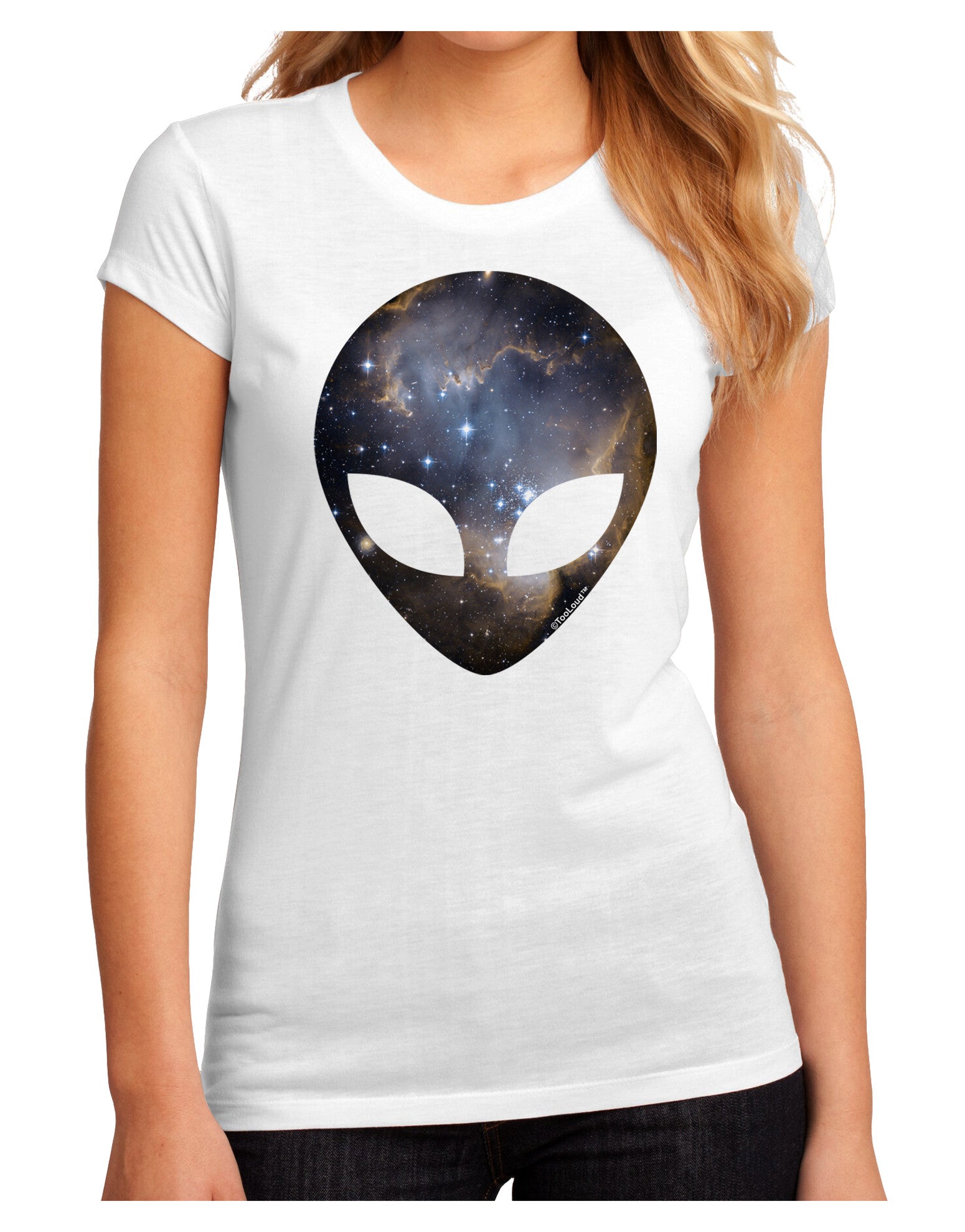Extraterrestrial Face - Space #1 Juniors Sublimate Tee by TooLoud-Womens T-Shirt-TooLoud-White-Small-Davson Sales