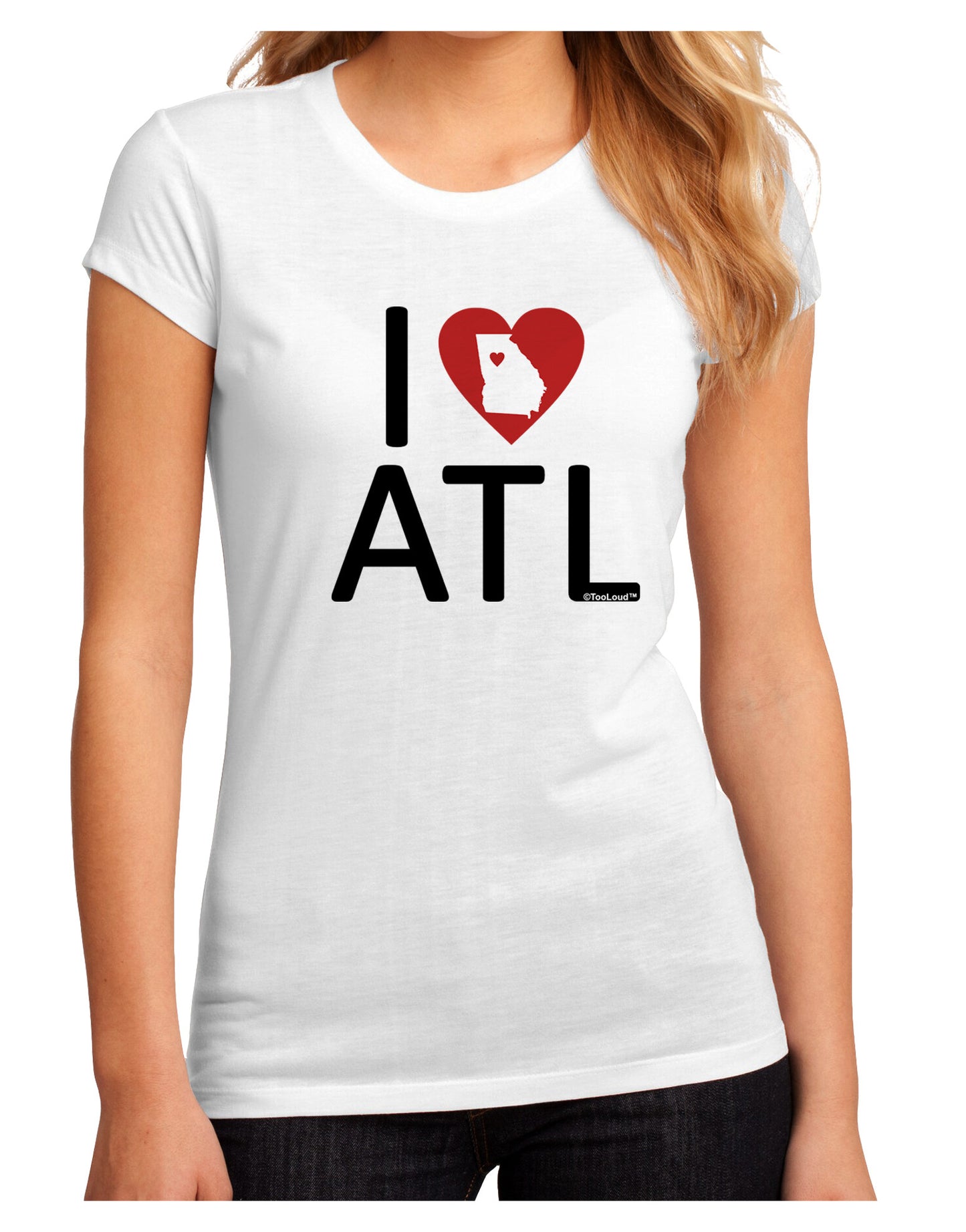 I Heart Atlanta Juniors Petite Sublimate Tee-Womens T-Shirt-TooLoud-White-Small-Davson Sales