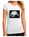 T-Rex and Triceratops Silhouettes Design Juniors Sublimate Tee by TooLoud-Womens T-Shirt-TooLoud-White-Small-Davson Sales