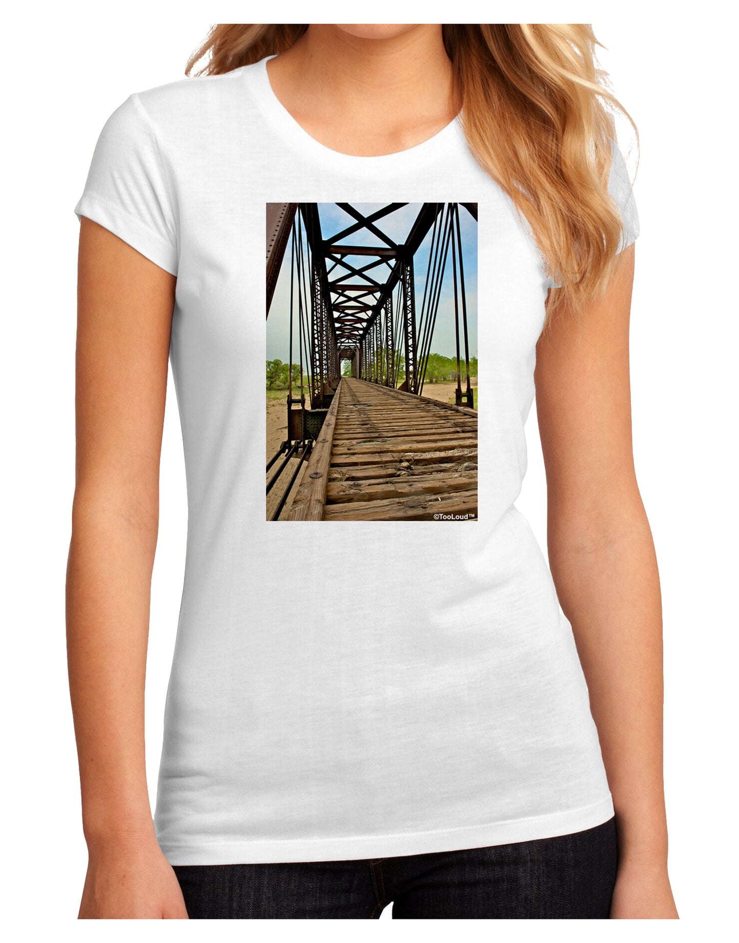 Colorado Landscape Bridge Juniors Sublimate Tee-TooLoud-White-Small-Davson Sales