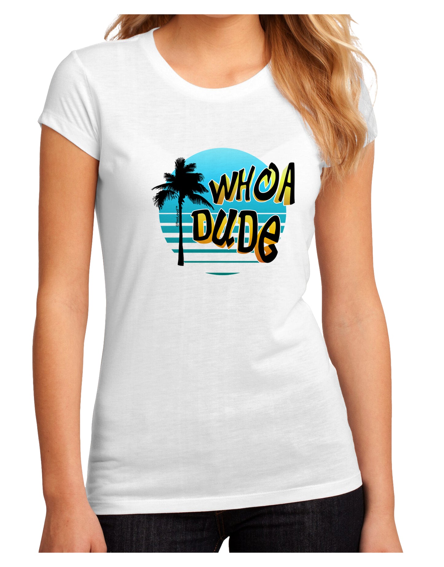 Whoa Dude Juniors Petite Sublimate Tee by TooLoud-Womens T-Shirt-TooLoud-White-Small-Davson Sales