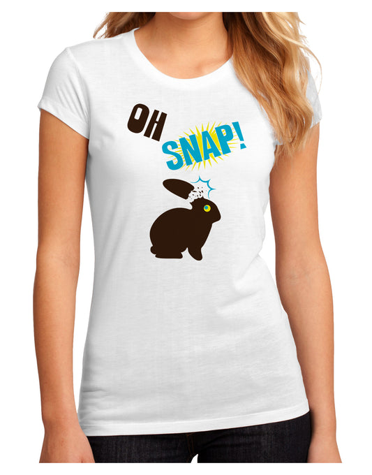 TooLoud Oh Snap Chocolate Easter Bunny Juniors Sublimate Tee-Womens T-Shirt-TooLoud-White-Small-Davson Sales