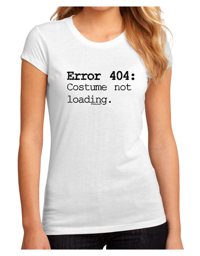 Error 404 Costume Distressed Juniors Sublimate Tee-TooLoud-White-Small-Davson Sales