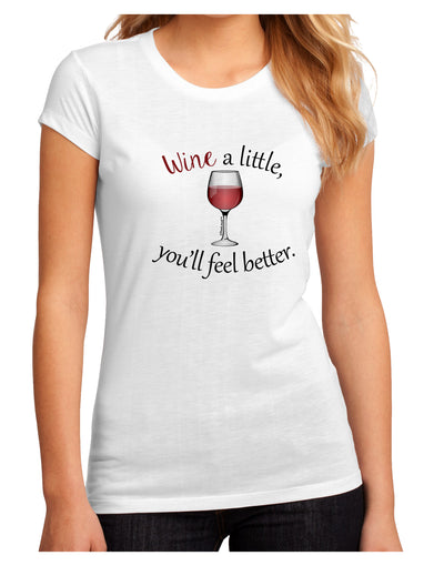 Wine a Little Juniors Petite Sublimate Tee by TooLoud-Womens T-Shirt-TooLoud-White-Small-Davson Sales