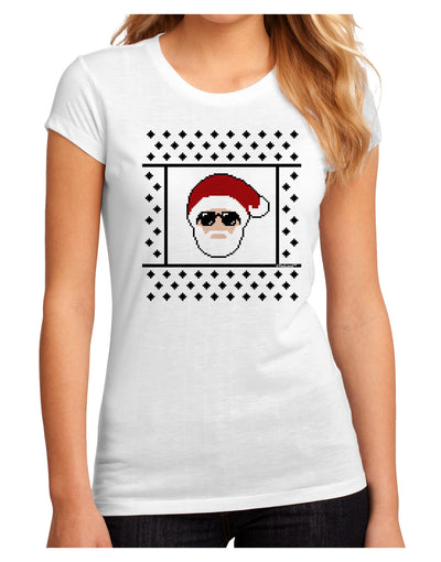 Cool Santa Christmas Sweater Juniors Sublimate Tee-TooLoud-White-Small-Davson Sales