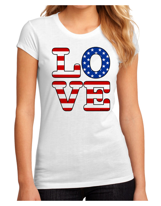 American Love Design Juniors Sublimate Tee by TooLoud-Womens T-Shirt-TooLoud-White-Small-Davson Sales