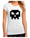 Retro 8-Bit Skull Juniors Sublimate Tee-TooLoud-White-Small-Davson Sales