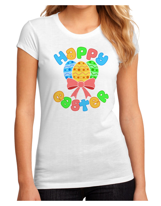 Happy Easter Easter Eggs Juniors Sublimate Tee by TooLoud-Womens T-Shirt-TooLoud-White-Small-Davson Sales