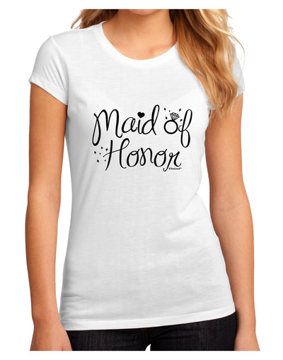 Maid of Honor - Diamond Ring Design Juniors Sublimate Tee-TooLoud-White-Small-Davson Sales