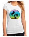 Palm Trees Silhouette - Beach Sunset Design Juniors Sublimate Tee-TooLoud-White-Small-Davson Sales