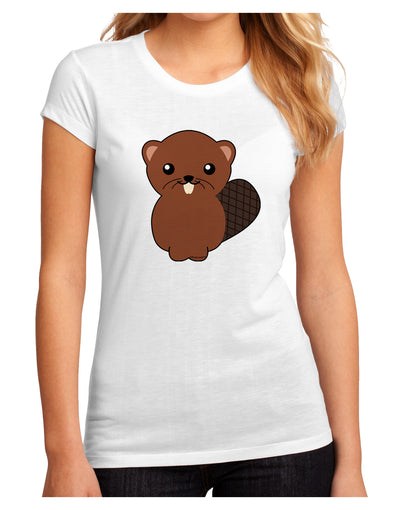 Cute Beaver Juniors Petite Sublimate Tee-TooLoud-White-Small-Davson Sales