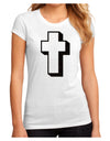 Simple Cross Design Glitter - Black Juniors Sublimate Tee by TooLoud-Womens T-Shirt-TooLoud-White-Small-Davson Sales