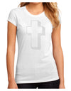 Simple Cross Design Glitter - White Juniors Sublimate Tee by TooLoud-Womens T-Shirt-TooLoud-White-Small-Davson Sales