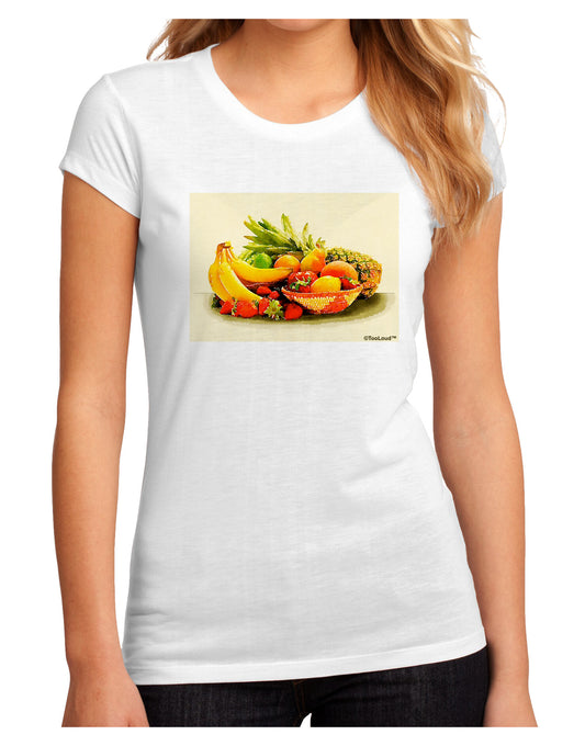 Watercolor Fruit Bowl 2 Juniors Sublimate Tee-TooLoud-White-Small-Davson Sales