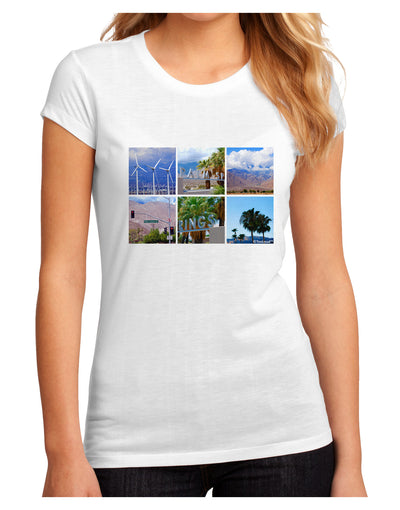 Palm Springs Square Collage Juniors Sublimate Tee-TooLoud-White-Small-Davson Sales