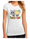Cute Taco Cat Design Text Juniors Sublimate Tee by TooLoud-Womens T-Shirt-TooLoud-White-Small-Davson Sales