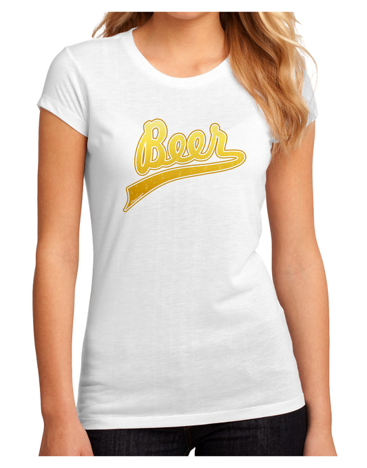 Beer Jersey Juniors Petite Sublimate Tee-TooLoud-White-Small-Davson Sales