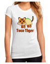 Cute Taco Tiger Text Juniors Petite Sublimate Tee-TooLoud-White-Small-Davson Sales