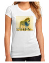 Lion Watercolor 1 Text Juniors Sublimate Tee-TooLoud-White-Small-Davson Sales