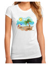 Fun Summer Beach Scene Juniors Sublimate Tee by TooLoud-Womens T-Shirt-TooLoud-White-Small-Davson Sales