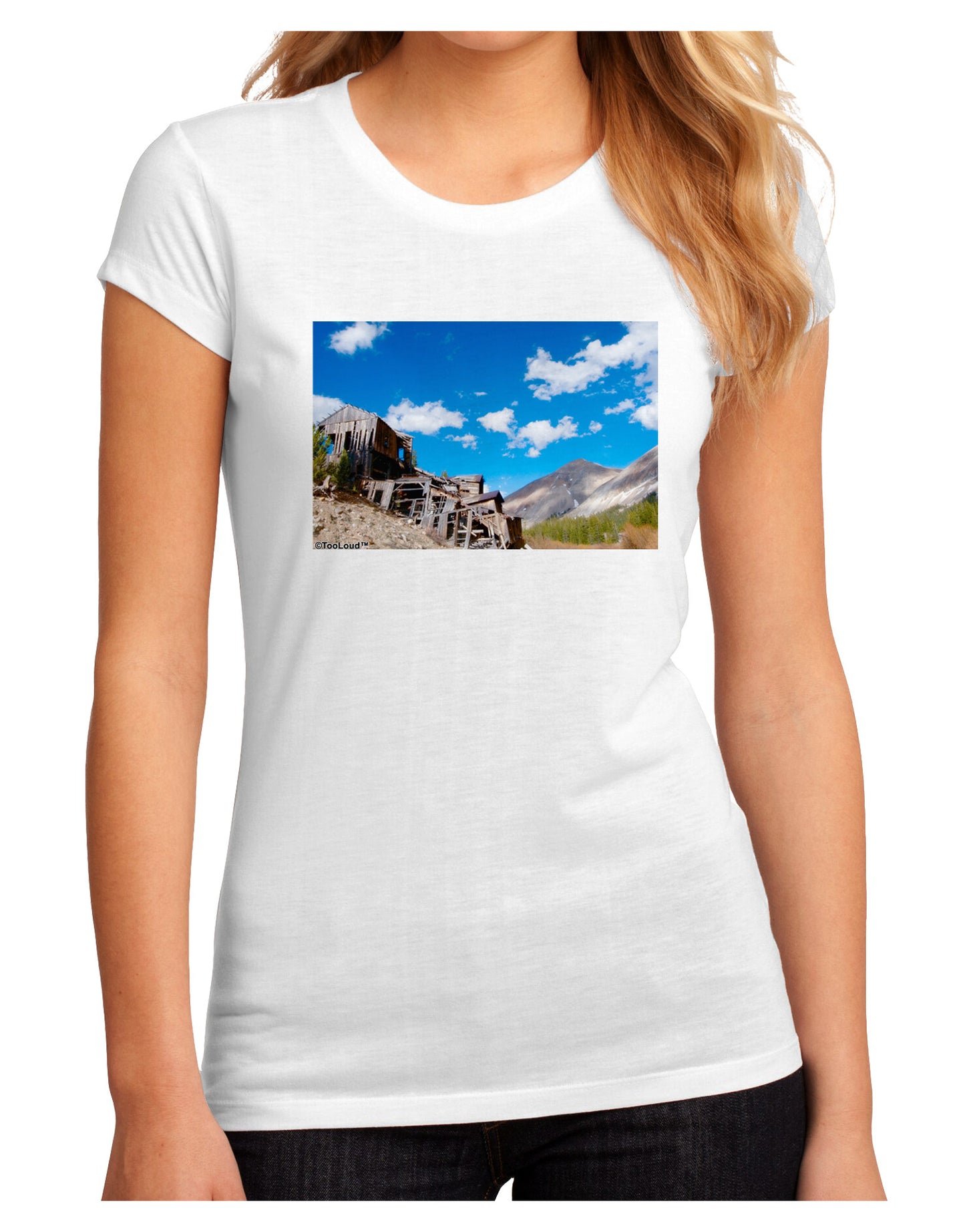 Colorado Landscape Ruins Juniors Sublimate Tee-TooLoud-White-Small-Davson Sales