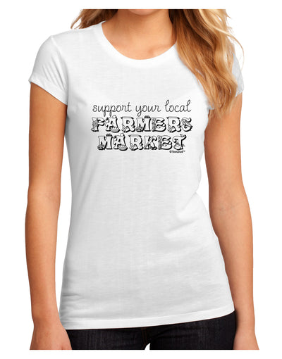 Support Your Local Farmers Market Juniors Sublimate Tee-TooLoud-White-Small-Davson Sales