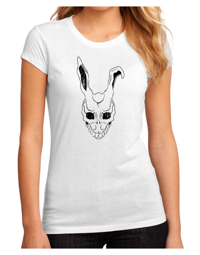 Scary Bunny Face White Distressed Juniors Sublimate Tee-TooLoud-White-Small-Davson Sales