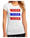 Merica Merica Merica - Red and Blue Juniors Sublimate Tee-TooLoud-White-Small-Davson Sales