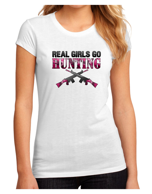 Real Girls Go Hunting Juniors Petite Sublimate Tee-Womens T-Shirt-TooLoud-White-Small-Davson Sales