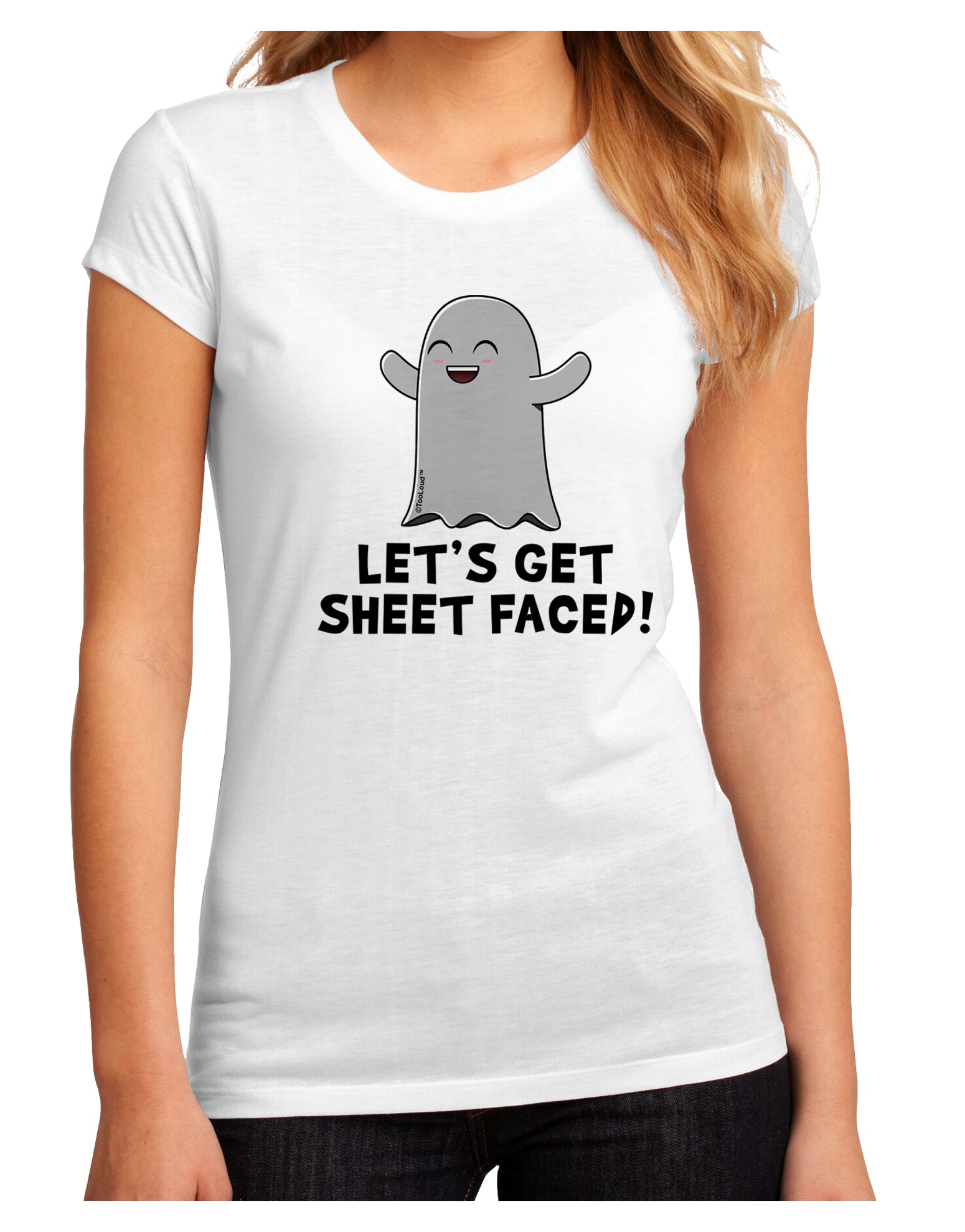 Let's Get Sheet Faced Juniors Petite Sublimate Tee by TooLoud-Womens T-Shirt-TooLoud-White-Small-Davson Sales