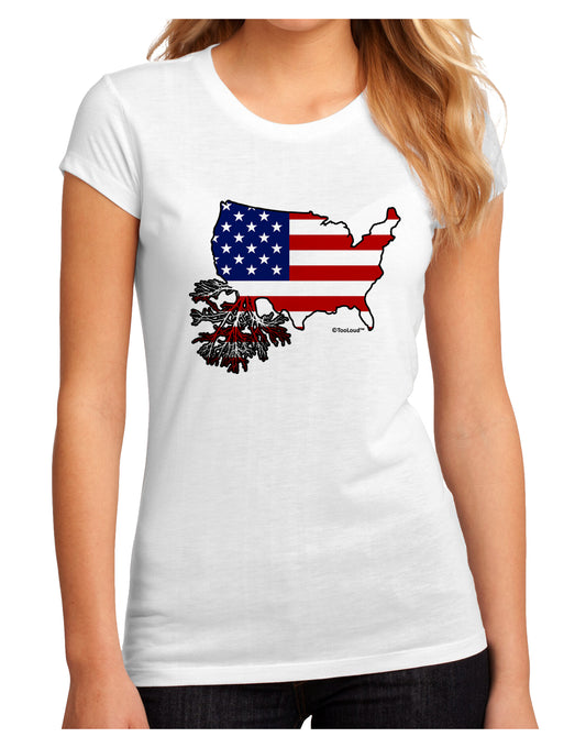 American Roots Design - American Flag Juniors Sublimate Tee by TooLoud-Womens T-Shirt-TooLoud-White-Small-Davson Sales