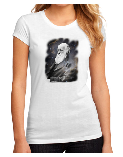 Charles Darwin In Space Juniors Sublimate Tee by TooLoud-Womens T-Shirt-TooLoud-White-Small-Davson Sales