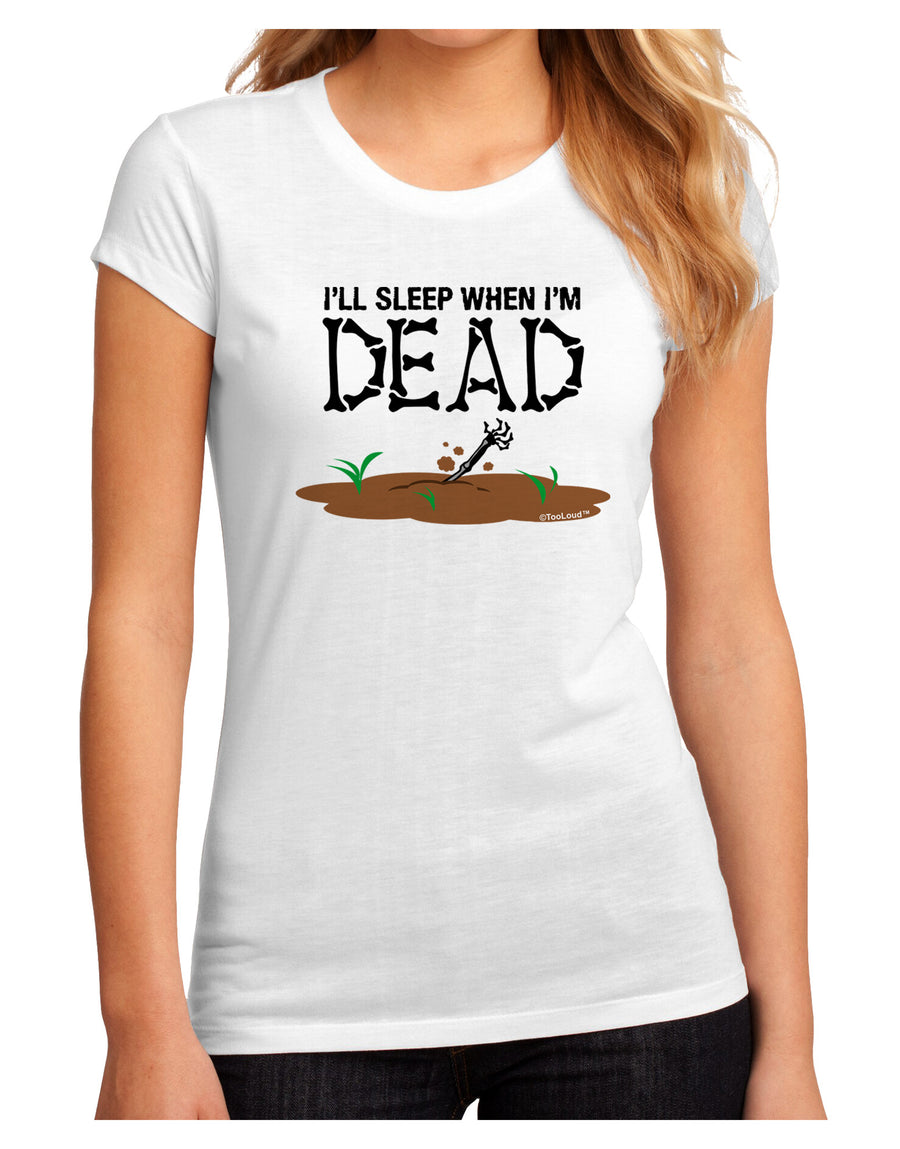 Sleep When Dead Juniors Sublimate Tee-TooLoud-White-Small-Davson Sales