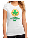 Shamrock Button - St Patrick's Day Juniors Sublimate Tee by TooLoud-Womens T-Shirt-TooLoud-White-Small-Davson Sales